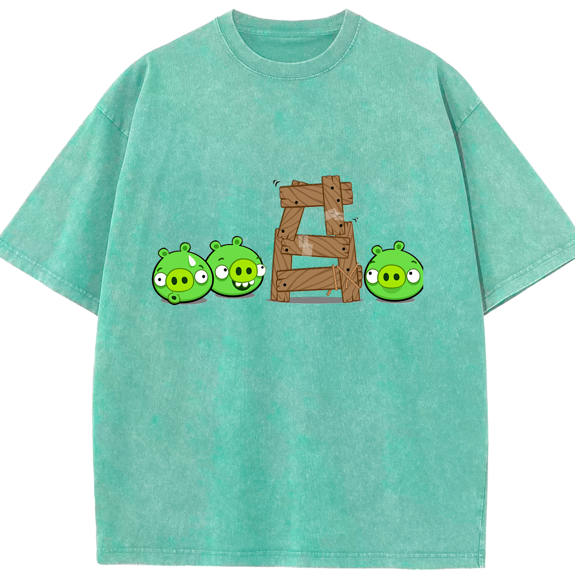 （画像用） Angry Birds アングリーバード 綿100% ヴィンテージ風 半袖Tシャツ（フロントプリント）